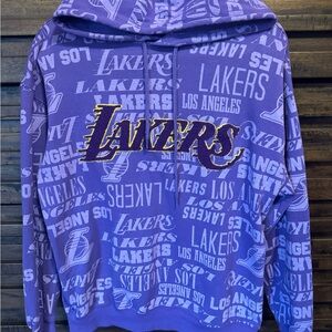 Los Angeles‎ Lakers Hoodie Womens MED Purple Sweatshirt Long Sleeve NBA Logo